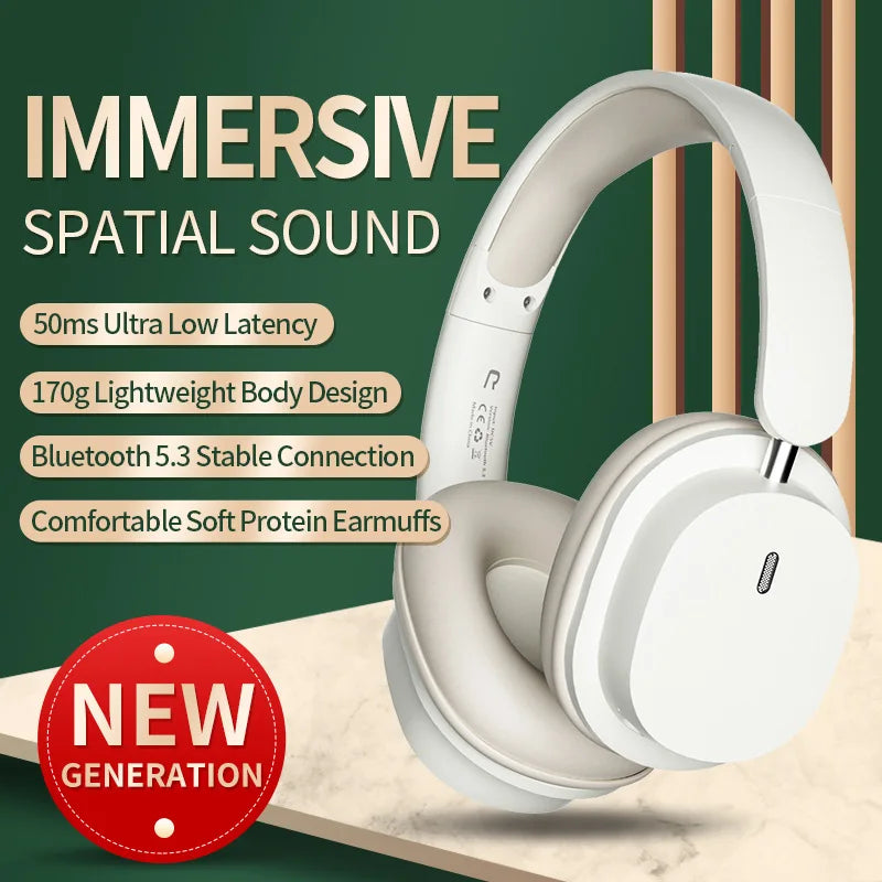 TRSYPHXM 2025 new Head mounted wireless Bluetooth earphones SYT2 large earmuffs HIFI gaming trend fashion portable earphones