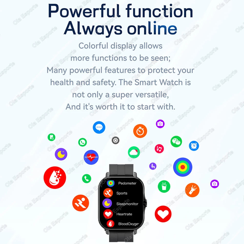 Smart Watch 1.83" Hd Screen Bluetooth Call Heart Rate Blood Oxygen