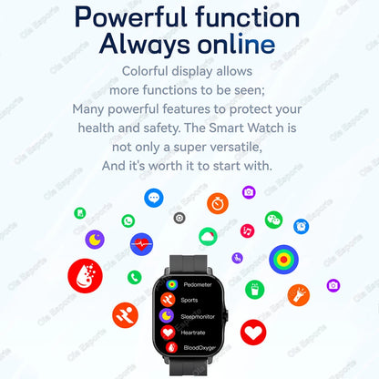 Smart Watch 1.83" Hd Screen Bluetooth Call Heart Rate Blood Oxygen