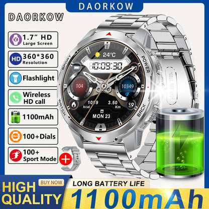 Smart Watch LED Flashlight Outdoor KT88 Compass Wireless call Men Multi-Sport