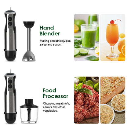 Wancle Electric Immersion Hand Blender Mixer 1000W 5 in 1 Powerful Kitchen Blender for Egg Whisk Meat Grinder Food Processor