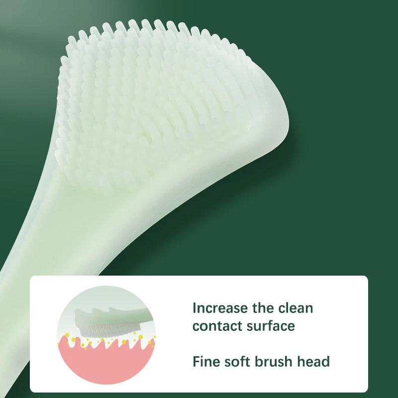 Tongue Cleaning Brush Soft Silicone Tongue Cleaning Tool Double Side Cleaning Massage Tongue Scraper Oral Health Care Tool