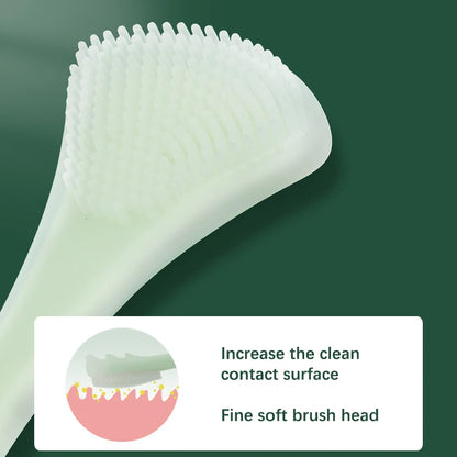 Tongue Cleaning Brush Soft Silicone Tongue Cleaning Tool Double Side Cleaning Massage Tongue Scraper Oral Health Care Tool
