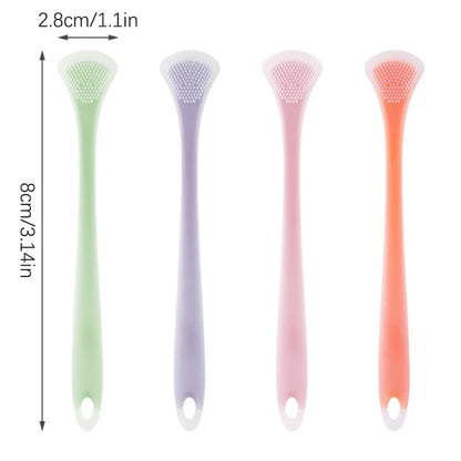 Tongue Cleaning Brush Soft Silicone Tongue Cleaning Tool Double Side Cleaning Massage Tongue Scraper Oral Health Care Tool