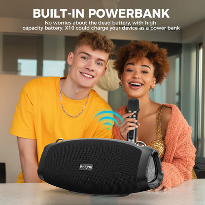 W-KING X10MIC (120W PEAK) 70W Portable Loud Bluetooth Speakers with Wireless Microphone,  Waterproof Outdoor Wireless Bluetooth