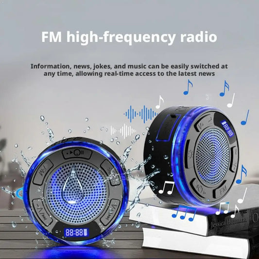Waterproof Bluetooth Speaker with Strong Suction Cup, Mini Portable Wireless Shower Speaker for Bathroom, Home Outdoor Use