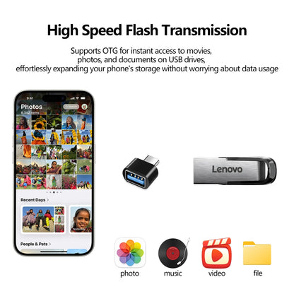 High Speed Pendrive USB Flash Drive Metal U Disk 128GB 256GBType-C Memory Stick 512GB Waterproof Storage PC Phone Data Transfer