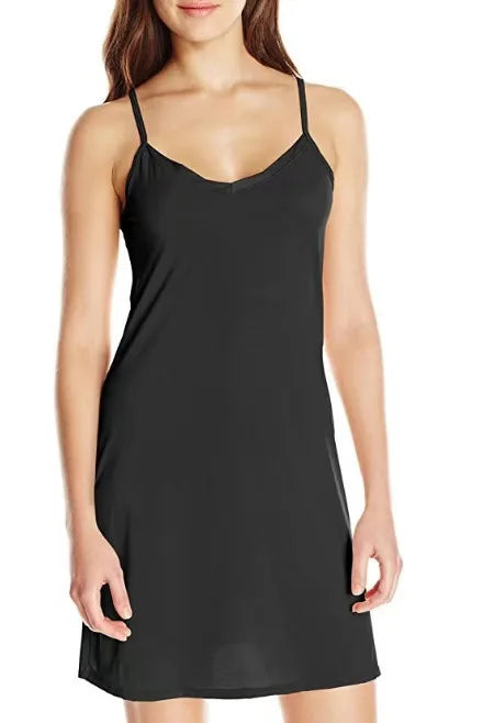 Hot selling Nightgowns women's summer women's sleep dresses solid color V-neck camisole slim fit dresses home wear Sleepshirts