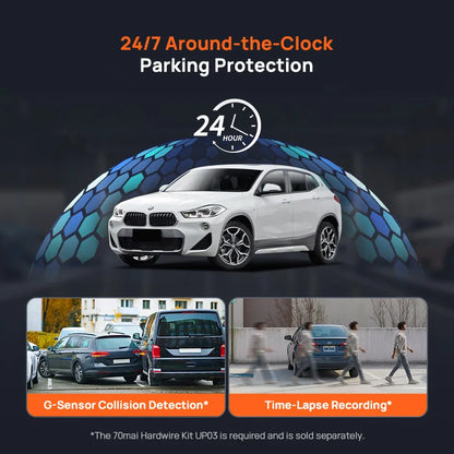 70mai 4K Dash Cam A800SE Upgraded Version of 70mai A800S Voice Control Supercapatior GPS ADAS Car DVR 70mai A800SE UHD Wifi 6