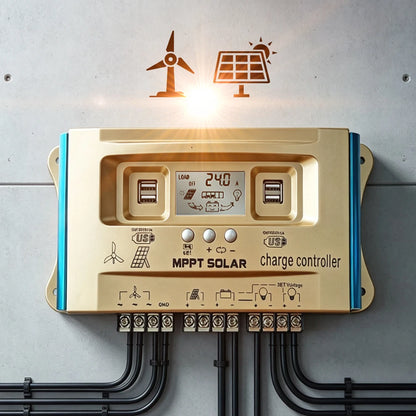 Wind Solar Hybrid Charge Controller 24/36/48/60V Buck-Boost Off-Grid PV Controller