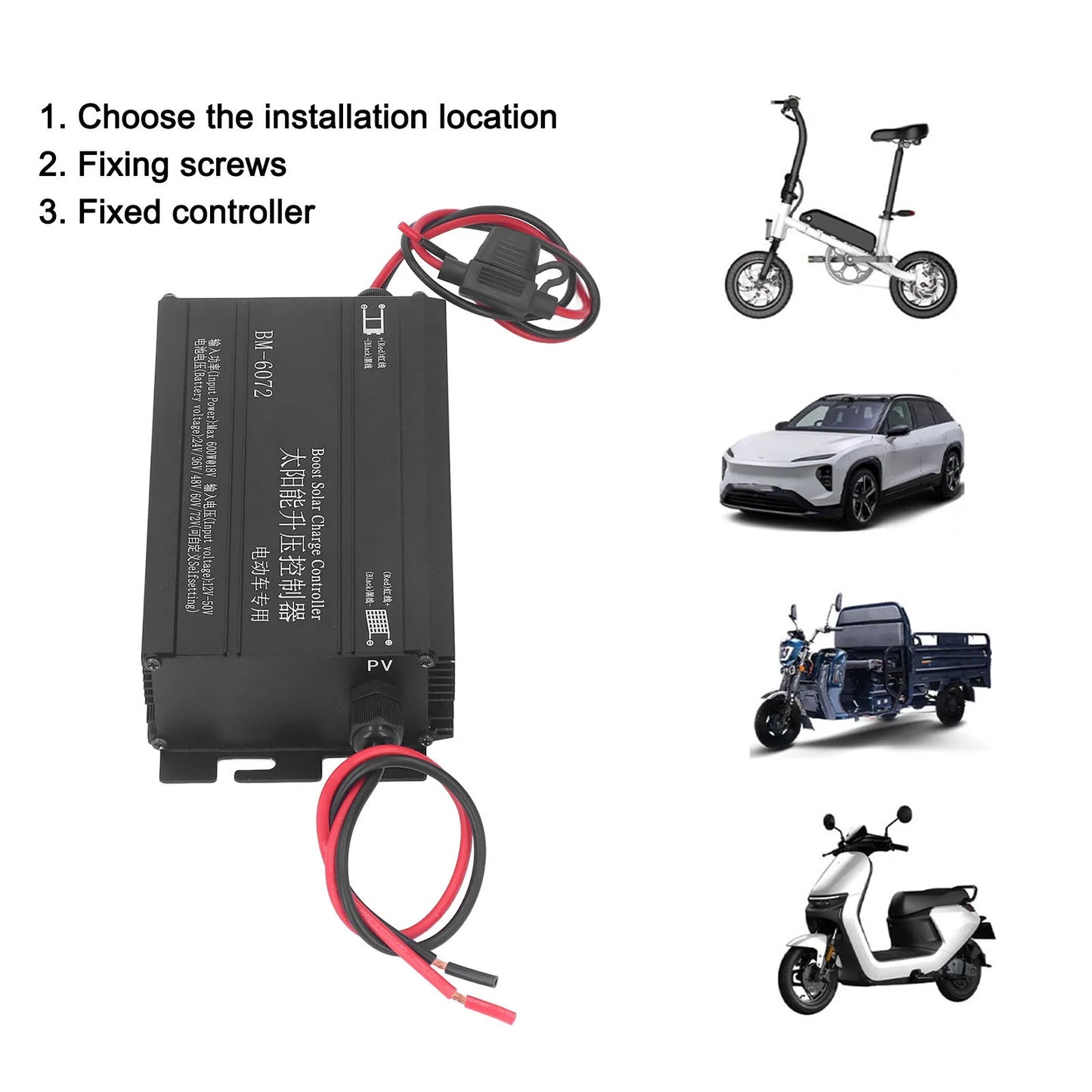 600W MPPT Boost Solar Charge Controller 12‑50V Input LCD Display Step Up Solar Charging Controller 24V 36V 48V 60V 72V
