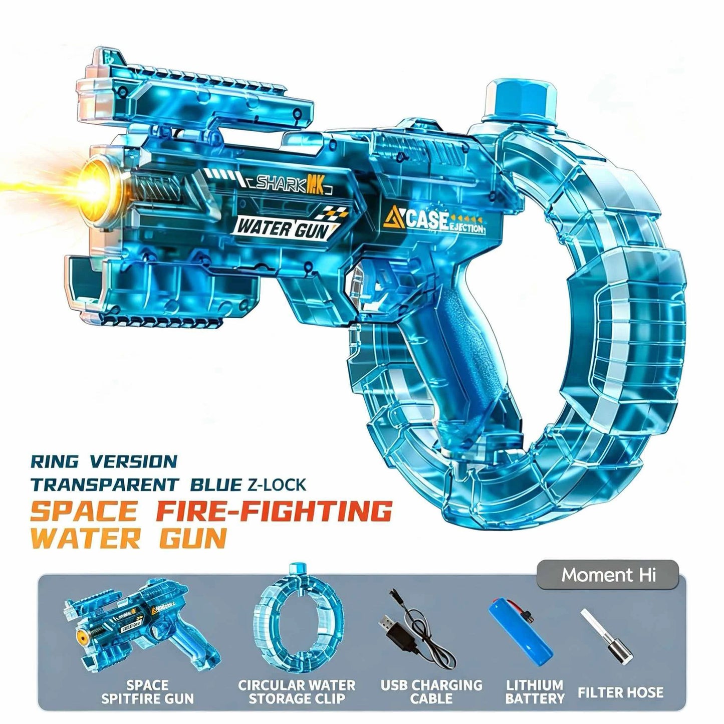 Electric Water Gun Toy Kids Water Squirt Gun High-speed Powerful Shooting Water Gun Toys Outdoor Beach Swim Pool Shooting Game