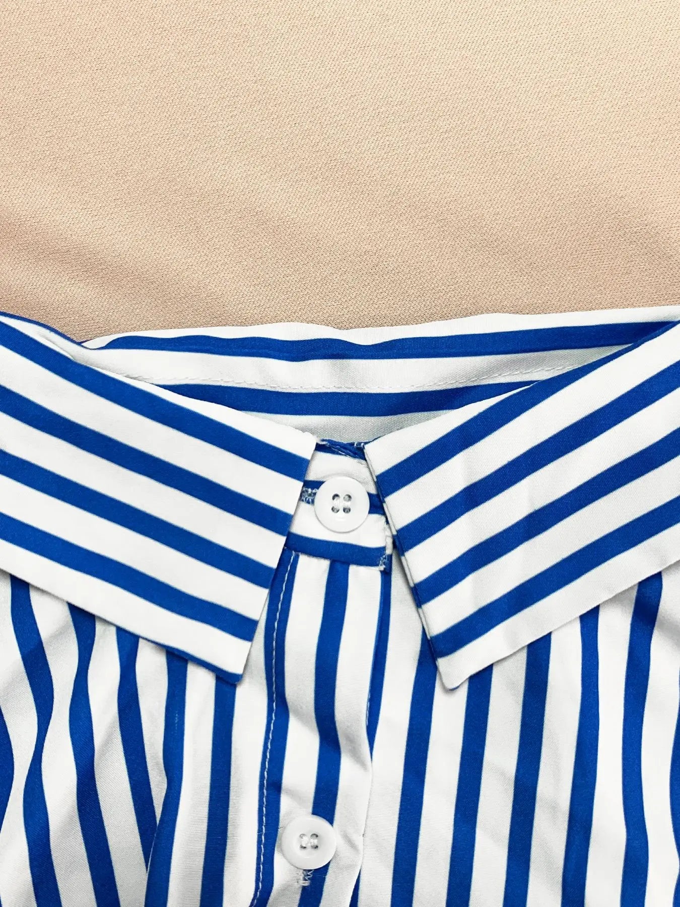 HLJ Spring Summer Ladies Shorts Outfits Stripes Crop Shirt Top + Shorts Two Piece Set Casual Matching Women 2 Piece Clothing Set