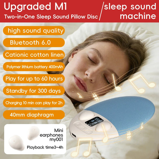 HaaYot World's First 2-in-1 Sleep Earphones & Pillow Speaker,Bluetooth 6.0,Sleeping Heaset Skin-Friendly for Side Sleepers