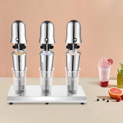 Triple Head Milkshake Maker, 18000 RPM, 3 X 180W Tabletop Blender with PC Cups for Commercial Use, 110V