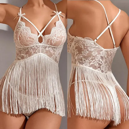 Hot Nightie for Ladies See Through Sleepwear Sexy Pajamas Floral Mesh Nightgowns Outfit Sexy Lace Night Dress Lingerie