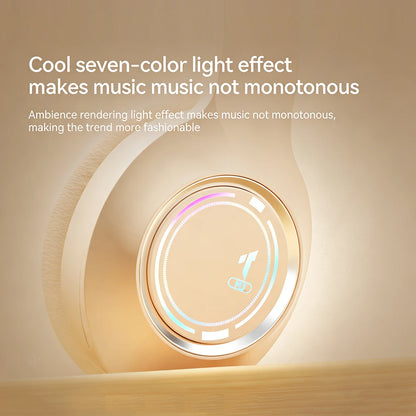KEBIDUMEI RGB Over-Ear Gaming Headphones Bluetooth 5.4 3.5mm Wired TF Card Tri-mode Earphones HiFi Stereo Wireless Headsets
