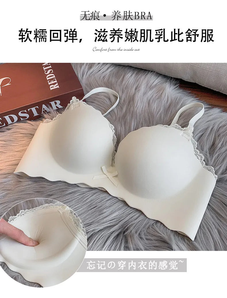 Hot Selling Ladies Push Up Bra Set Seamless Wireless Support Anti-Sagging Comfort Lingerie S-XL for Young Women Soft Daily Wear