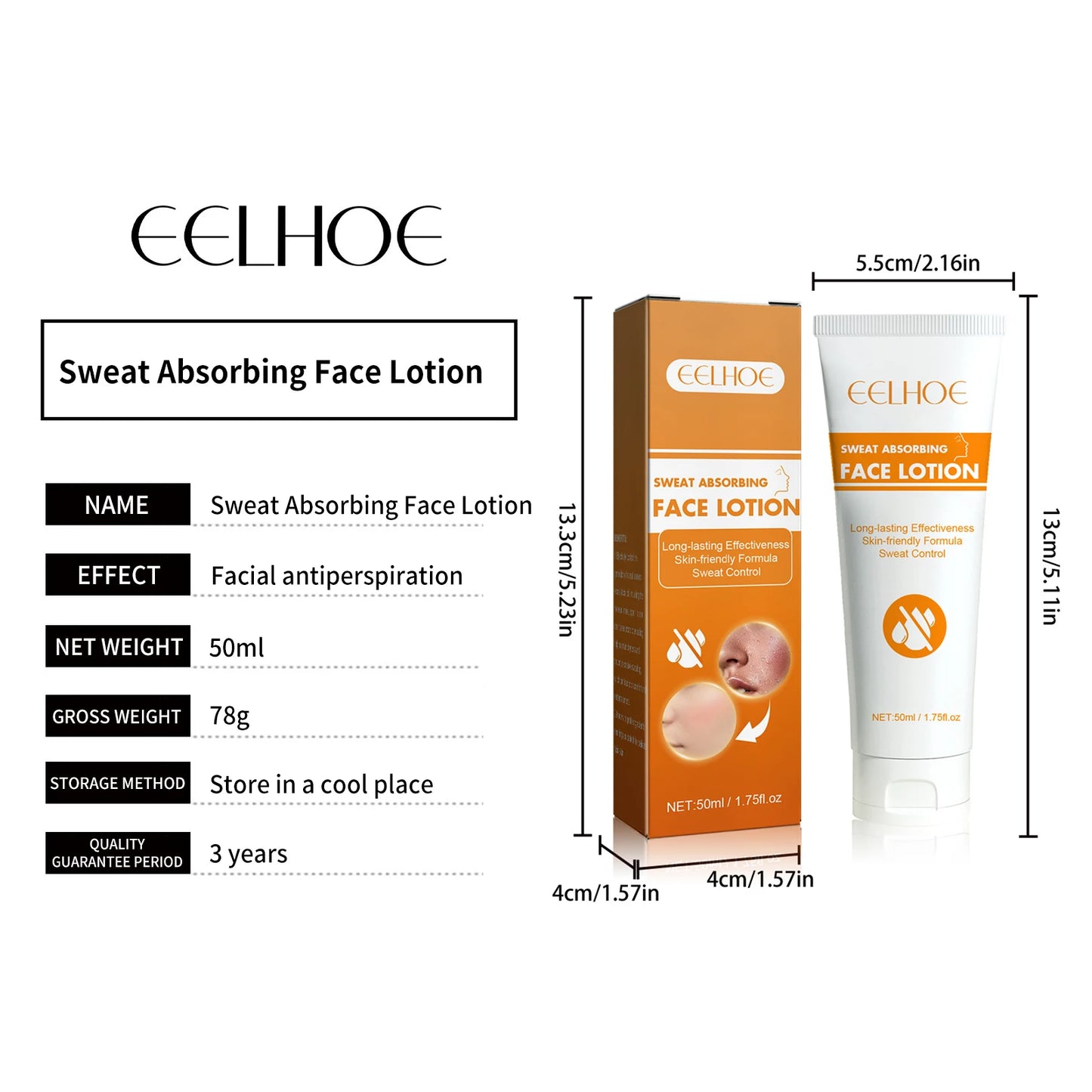 Face Antiperspirant Cream Odor Cleaning Skin Drying Oil Control Refreshing Keep Makeup Antiperspirant Sweaty Lasting Lotion 50ml