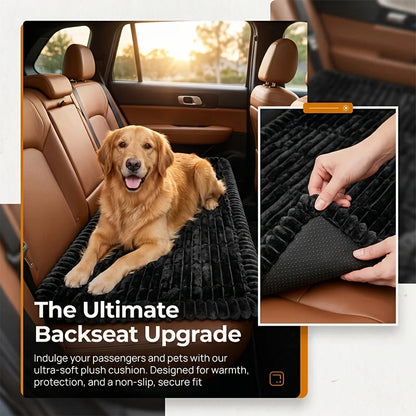 Summer Cool Soft Striped Plush Car Dog Bed Mat, Non-slip Washable Pet Travel Cushion Pad, Thick Sleeping Mattress for Car Trunk