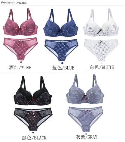 2024 New Sexy Bra Sets 32/70 34/75 36/80 38/85 40/90 42/95 44/100 BCDE Cup Red Black Blue White Purple Lingerie For Women