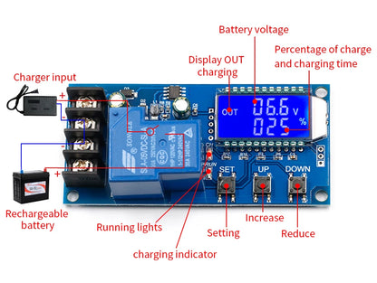 6-60V 30A Lead-acid Solar Battery Charge Controller Protection Board Charger Time Switch 12V 24V 36V 48V Battery Bapacity