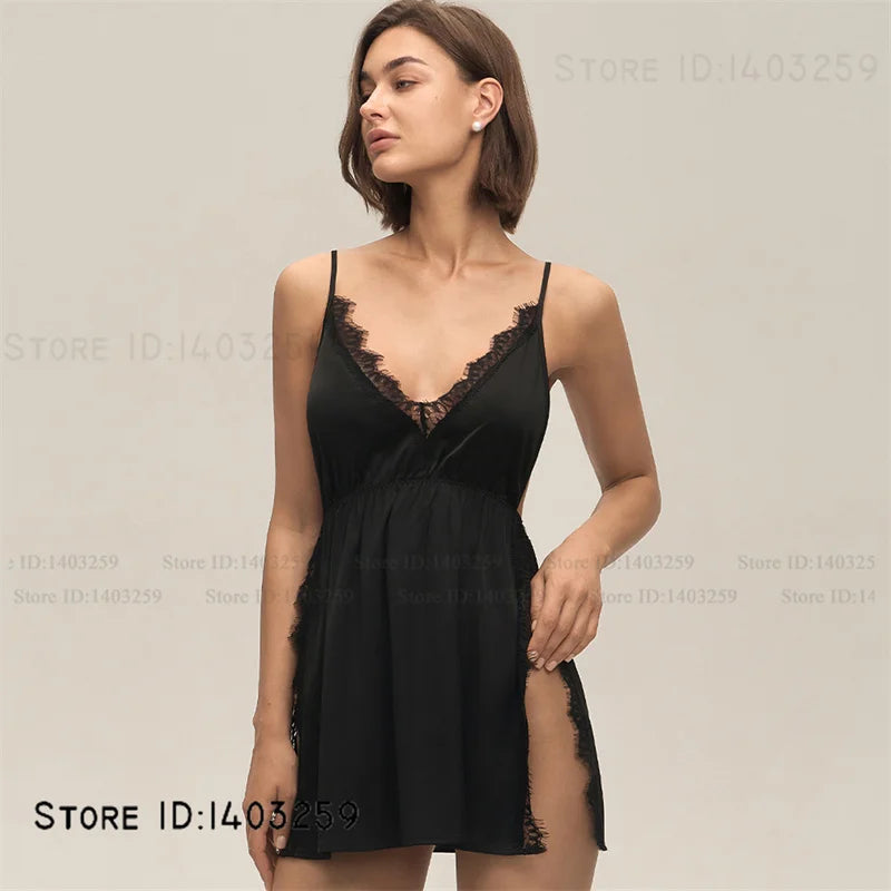 Plus Size 3XL -5XL Female Nightgown Chemise Sleepwear
