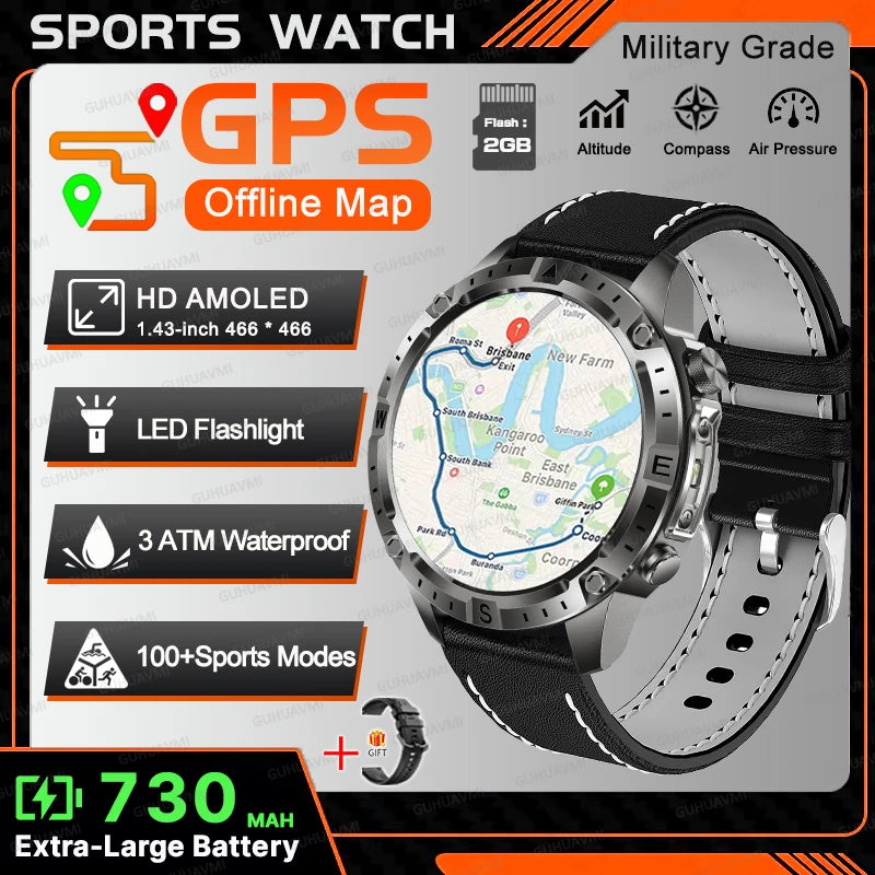 Waterproof Compass BT Call Swim Sports Bracelets For Men