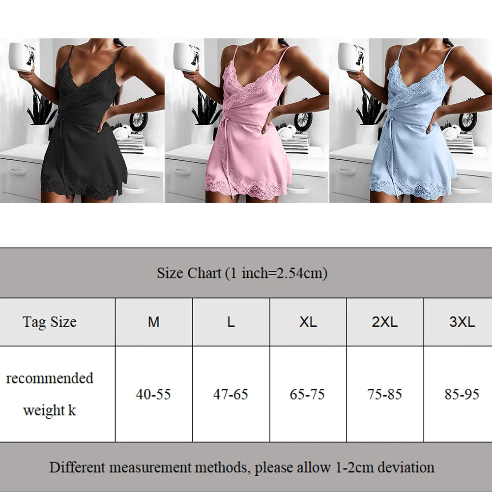 Women Sexy Nightdress Lingerie Lace Satin Silk Sleepwear Sex Hot Erotic Top Underwear Nightgown Babydolls Pajamas Exotic Costume