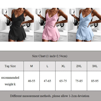 Women Sexy Nightdress Lingerie Lace Satin Silk Sleepwear Sex Hot Erotic Top Underwear Nightgown Babydolls Pajamas Exotic Costume