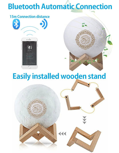 Quran Azan Islamic Muslim Koran Arab Ramadan Wireless Bluetooth Speaker Portable Bright Night Light Holy Lamp Arabic Islam Sound