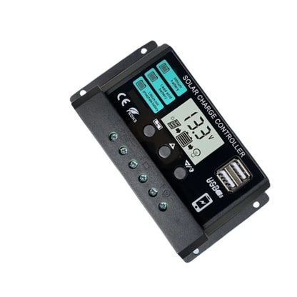12V/24V 100A Solar Charge Controller AutoSwitch LCD Display with Overcharge/Short Circuit Protection for RV Boat Off-Grid System