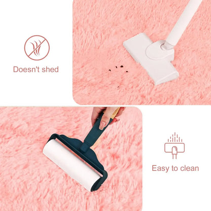 VIKAMA Pink Bedroom Carpet - Soft and Plush for Home Decor - Living Room, Dorm Room Floor Mat - Bedroom Side Rug
