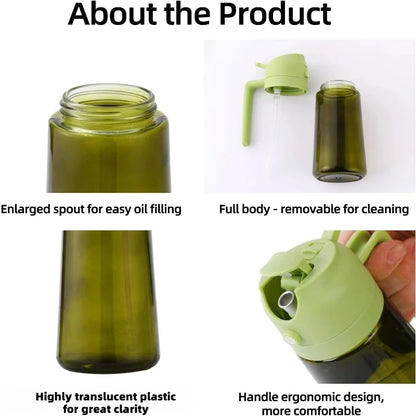 Olive Oil Dispenser Plastic Bottle for Kitchen Gadgets Air Fryer Accessories Olive Oil Sprayer Cooking Light-Blocking Dark Green