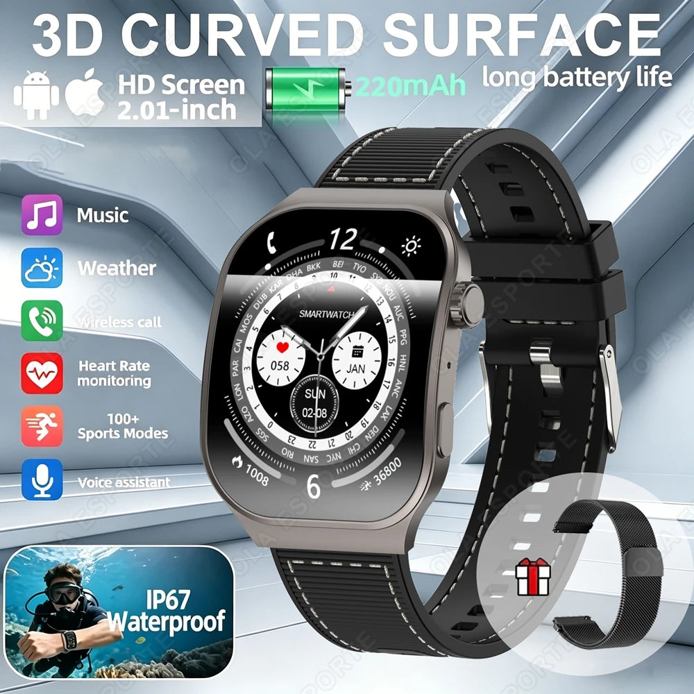 Watch Heart Rate Health Monitoring Watches Wireless BT Call Outdoor Sports Smartwatch HW12