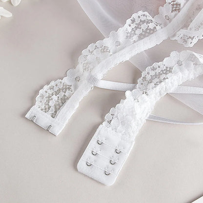 Women's Wireless Lace Bra and Panties Set Sheer Bralette Low Waist Thongs Triangle Cup Sexy Lingerie Set Ladies Underwear S-L