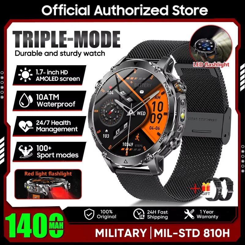 Smart Watch IP68 Waterproof Sports Run tracker Outdoors Compass Military Smartwatch