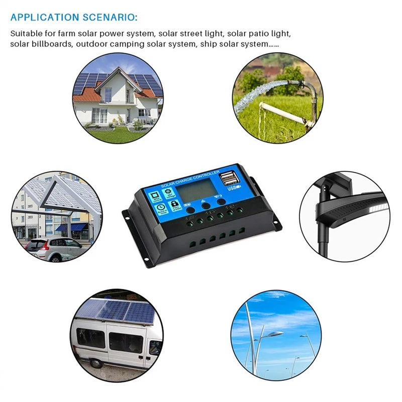 110/220V Solar Power System 18W Solar Panel Battery Charge 30A Controller 6000W 12V 220V Inverter Complete Power Generation Kit