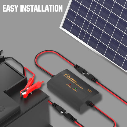 8A 12V Solar Charge Controller with LED Display Smart Solar Panel Battery Regulator for Gel Lead-Acid Batteries in RVs and Boats