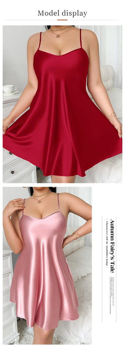 Plus Size 3XL 4XL 5XL Women's Sleepwear Nightgown Sexy Lingerie