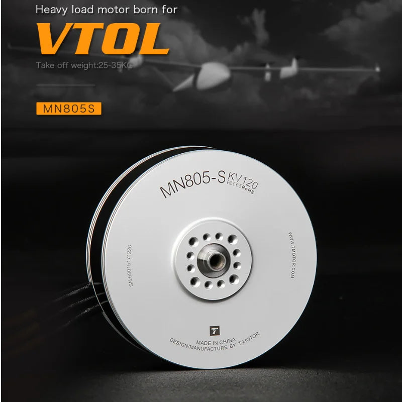 T-MOTOR MN805-S IP45 Multirotor Fixed Wing UAV Motor KV120/KV150/KV170 Brushless Motor Thrust 16KG For Heavy Multicoptor Drone
