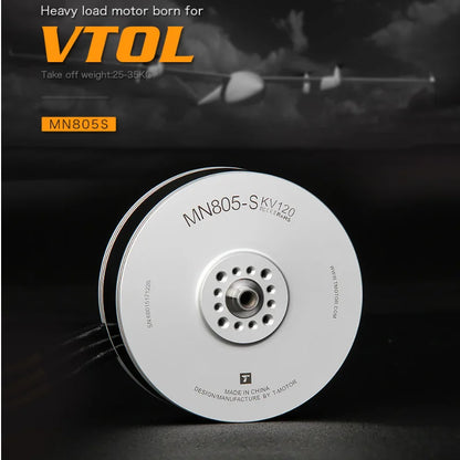 T-MOTOR MN805-S IP45 Multirotor Fixed Wing UAV Motor KV120/KV150/KV170 Brushless Motor Thrust 16KG For Heavy Multicoptor Drone