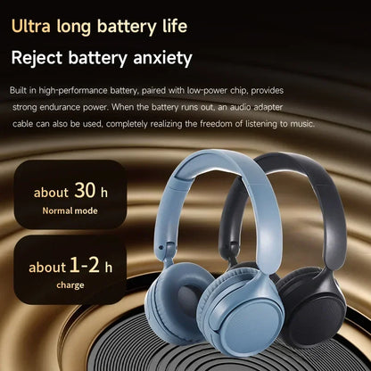 Bluetooth 5.4 Wireless Headphones Hi-Fi Lossless Sound 30H Playtime Over-Ear Headsets for Music Gaming Travel