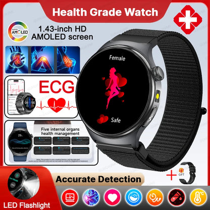 Health Check Body Temperature BT Call Sports Smart Watches For Men 2026