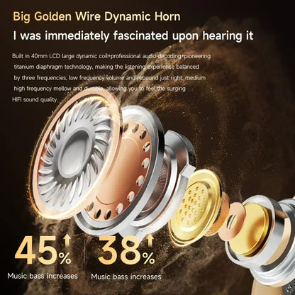 Bluetooth 5.4 Wireless Headphones Hi-Fi Lossless Sound 30H Playtime Over-Ear Headsets for Music Gaming Travel