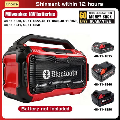 Original Speaker Bluetooth Speaker Wireless Bluetooth Subwoofer Loudspeaker Stereo Surround ﻿For Milwaukee 18V Battery