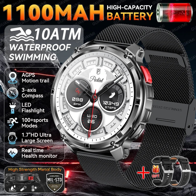 10ATM Waterproof Military Grade Sports Outdoor Smartwatches