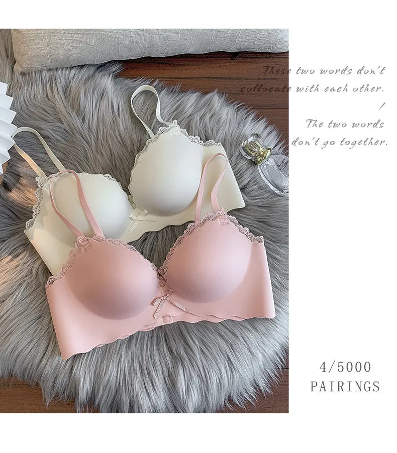 Hot Selling Ladies Push Up Bra Set Seamless Wireless Support Anti-Sagging Comfort Lingerie S-XL for Young Women Soft Daily Wear