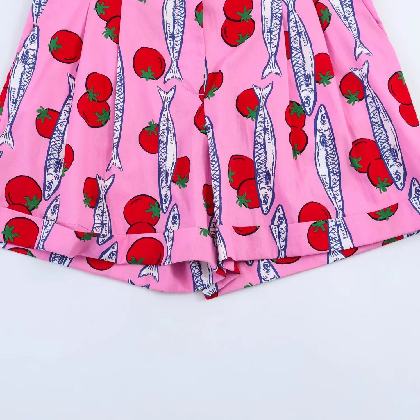 Willshela Women Fashion 2 Piece Set Printed Bow Lace Up Shirts & Vintage Front Zipper Mini Shorts Female Chic Lady Shorts Sets