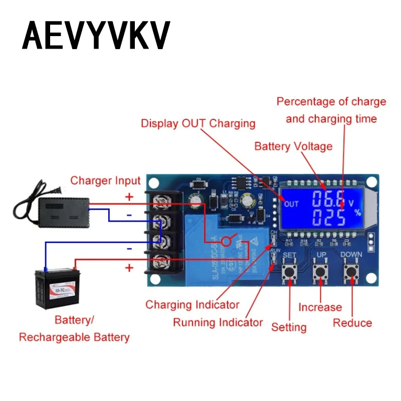 6-60V 30A Lead-acid Solar Battery Charge Controller Protection Board Charger Time Switch 12V 24V 36V 48V Battery Bapacity
